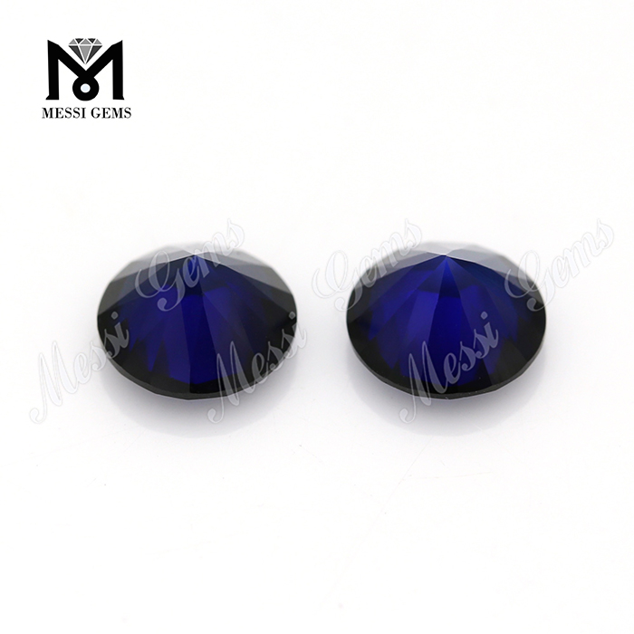 Piedra preciosa de corindón azul sintético 34 # de Wuzhou Stock Factory redonda de 7 mm