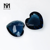 Piedra suelta de vidrio facetado sintético en forma de corazón azul Londres
