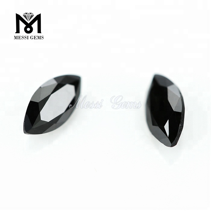 Piedra marquesa suelta de 3,5 x 7 mm cortada a máquina, piedra de espinela negra natural, precio