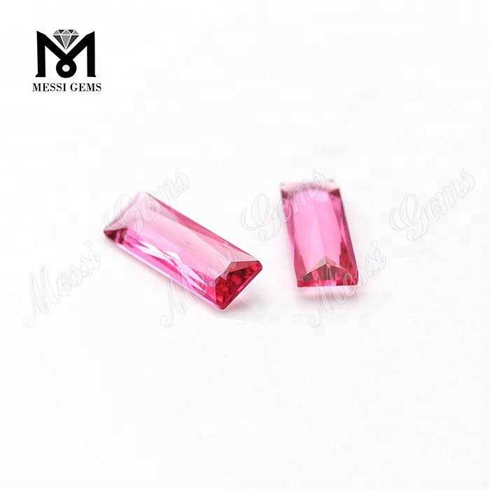 venta al por mayor piedra de cristal de baguette de zafiro rosa de 8x24 mm