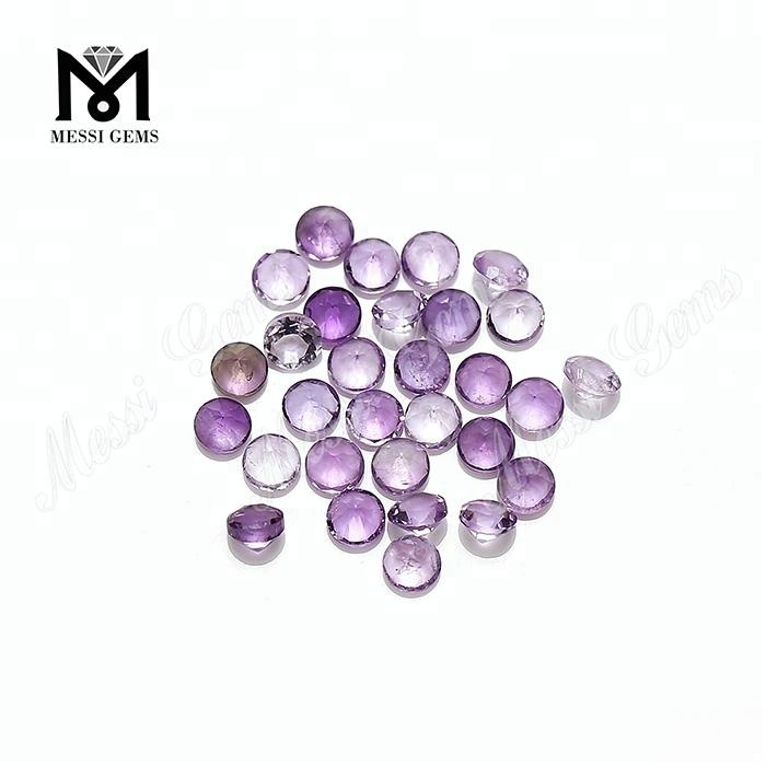 Precio de fábrica en existencia, piedra de amatista natural redonda de 1,5mm