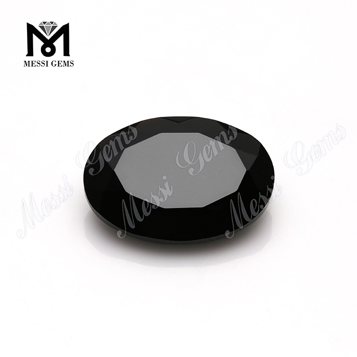 material de piedras preciosas naturales ónix negro facetado ovalado de China