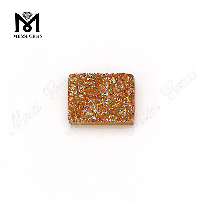 Piedra Druzy chapada en baguette de piedra de ágata de color ámbar al por mayor
