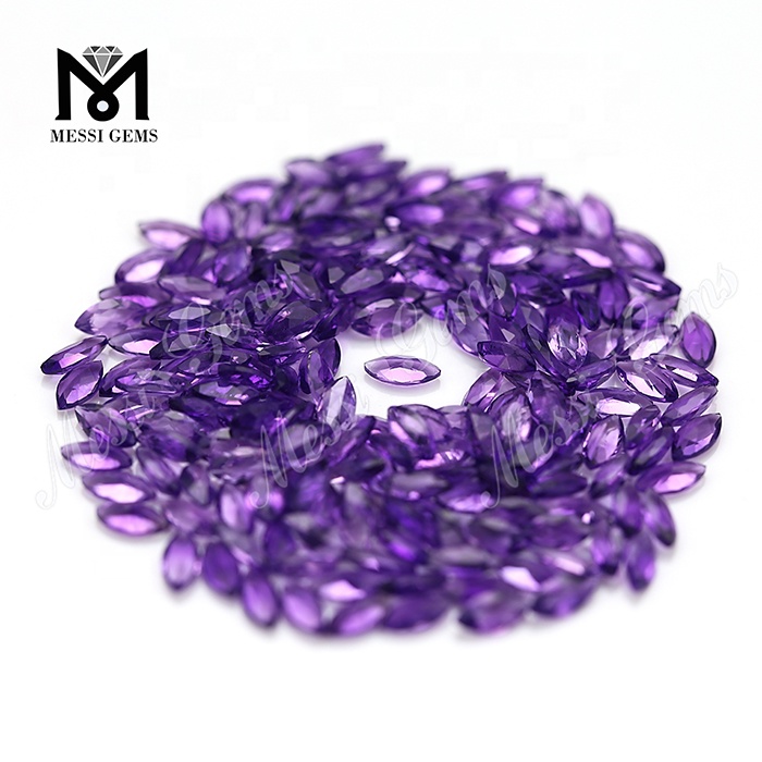 Precio de piedras de amatista natural pequeña de corte marquise barato de 2,5*5mm
