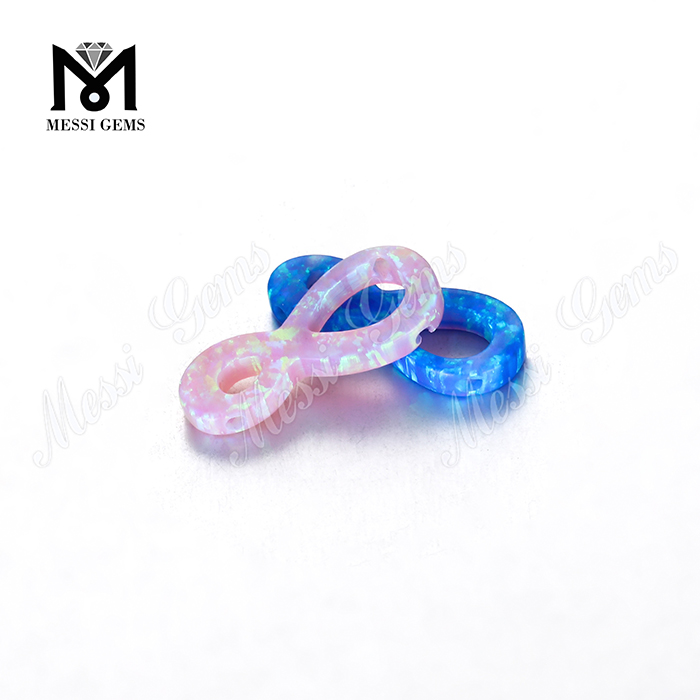 Cuentas de ópalo sintético de piedras sueltas de colores con forma infinita para colgante