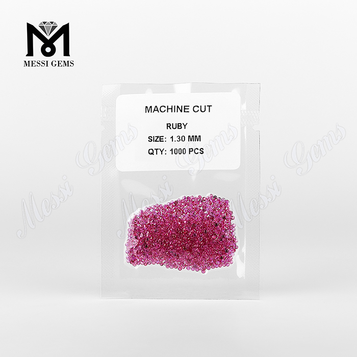 Piedra esmeralda natural de cristal de corte redondo de 1,25 mm y 2 mm