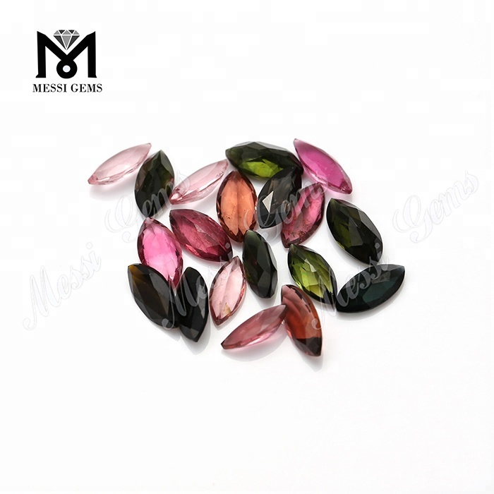 Fabricante mayorista Natural Multi Tourmaline 5 x 10 mm Marquise Cut Gemstone
