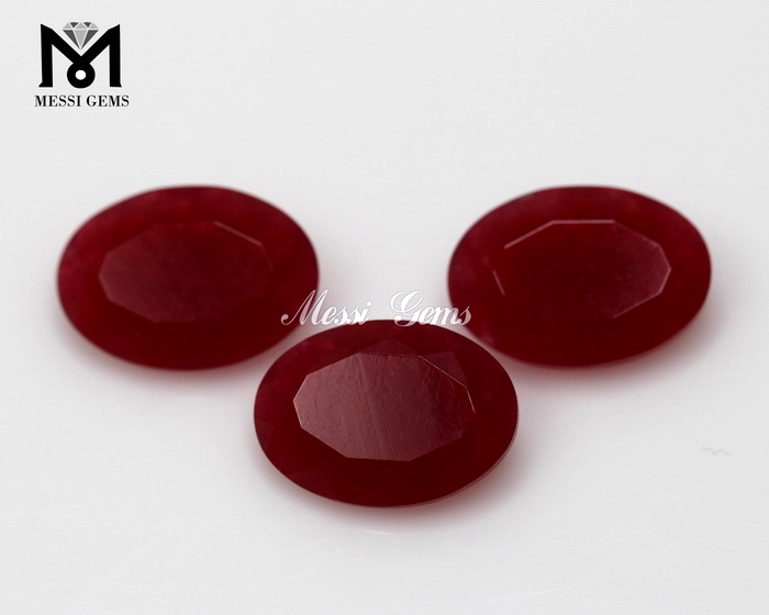 Piedra preciosa suelta ovalada de 10 x 14 mm Jade rojo de China
