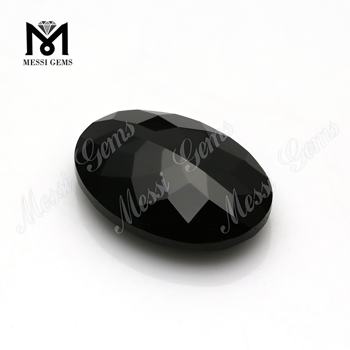 Venta al por mayor de buena calidad 13*18 piedra preciosa ovalada ágata negra natural