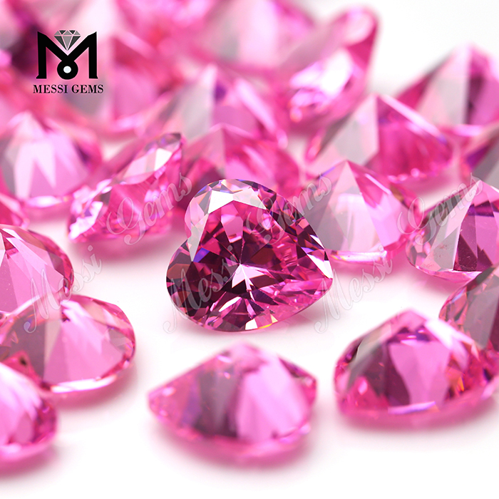 Precio de piedra de zirconia cúbica cortada en forma de corazón de piedras preciosas al por mayor de 5 mm