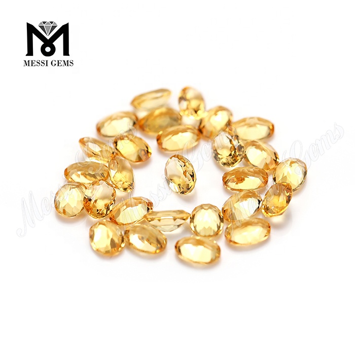 Piedras preciosas sueltas cortadas en pera baratas de 5x7 mm, citrino natural de fábrica