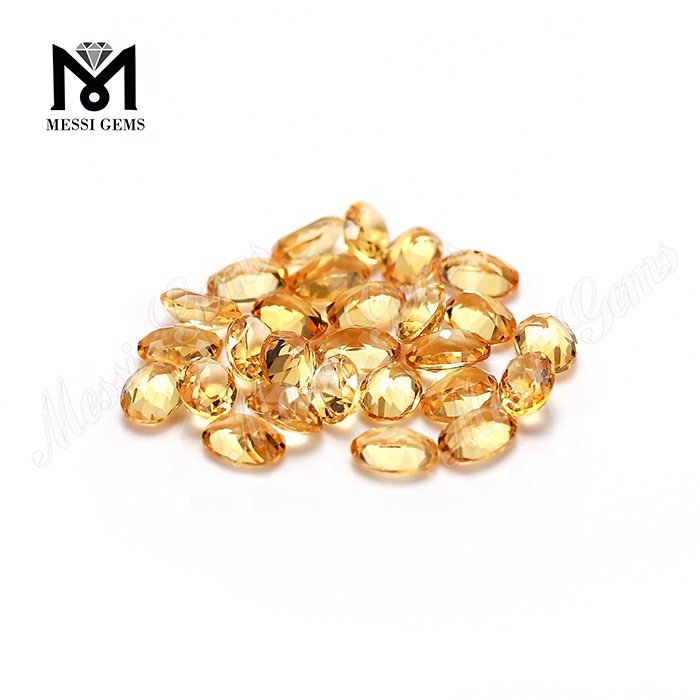 Piedras preciosas sueltas cortadas en pera baratas de 5x7 mm, citrino natural de fábrica