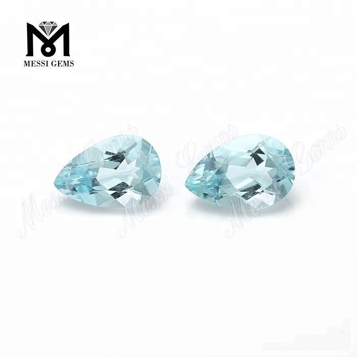 Fábrica de Wuzhou piedras preciosas sueltas 8*12mm pera aguamarina precio de piedra