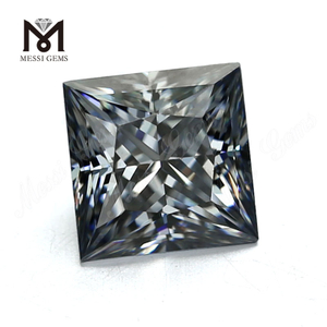 Precio al por mayor DEF Diamante moissanite sintético gris suelto de corte cuadrado brillante precio por quilate