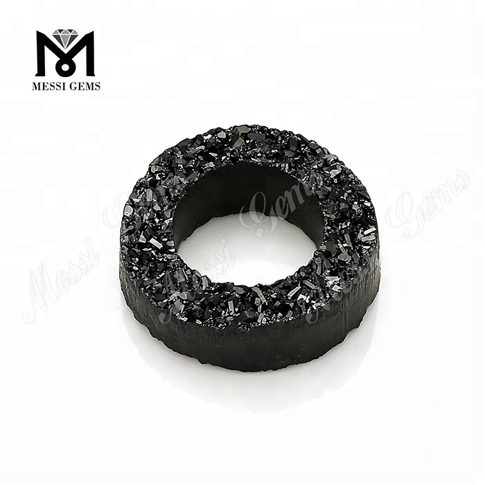 Nueva piedra druzy negra natural de tamaño personalizado
