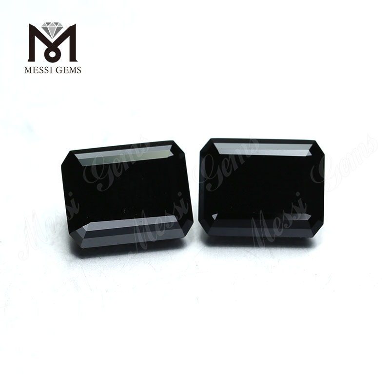 Corte de esmeralda de piedras preciosas sueltas sintéticas de precio de fábrica de diamantes de moissanita negra 