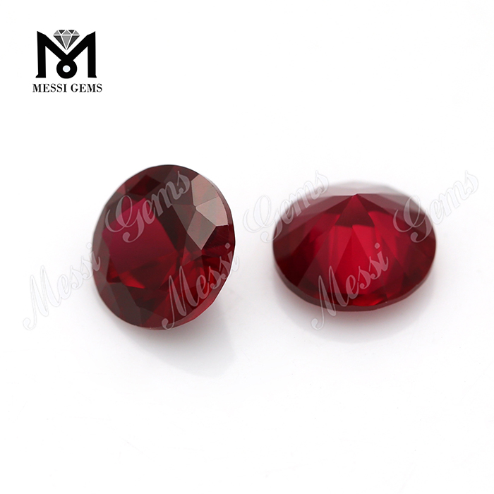 Piedra de rubí sintético de corte brillante redondo de 2 mm suelta 8 # rubí rojo
