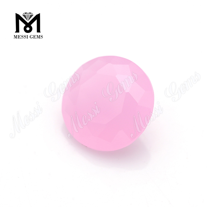 Piedra preciosa de cristal de forma redonda de cuarzo rosa de 10 mm