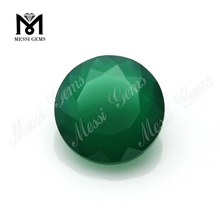 Piedra de ágata verde oscuro de forma redonda de 8 mm
