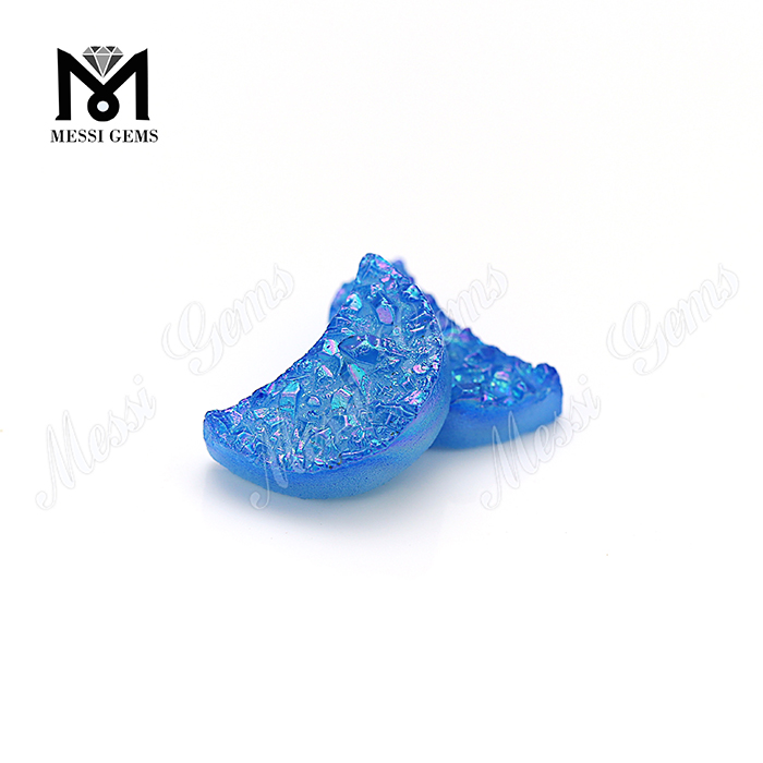 Piedras preciosas naturales ágata azul ágata drusa para joyería al por mayor