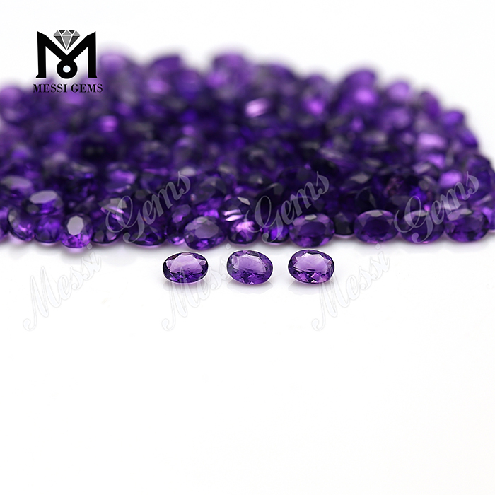 Piedras preciosas naturales de amatista de corte ovalado de 3x4 mm