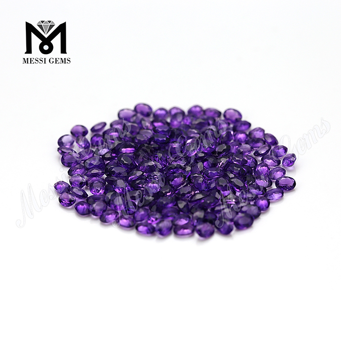 Piedras preciosas naturales de amatista de corte ovalado de 3x4 mm