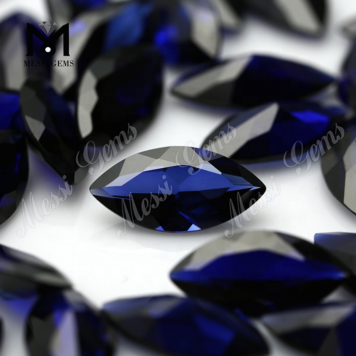 Venta caliente Marquesa corte piedras preciosas sueltas zafiro azul piedras de corindón sintético