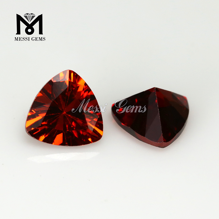 12 x 12 mm Piedra de circonita cúbica color granate talla trillón