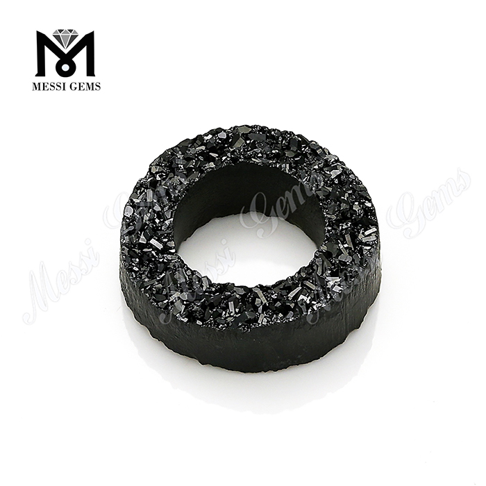 Forma del neumático Druzy Stone Black Druzy Stones Precio al por mayor