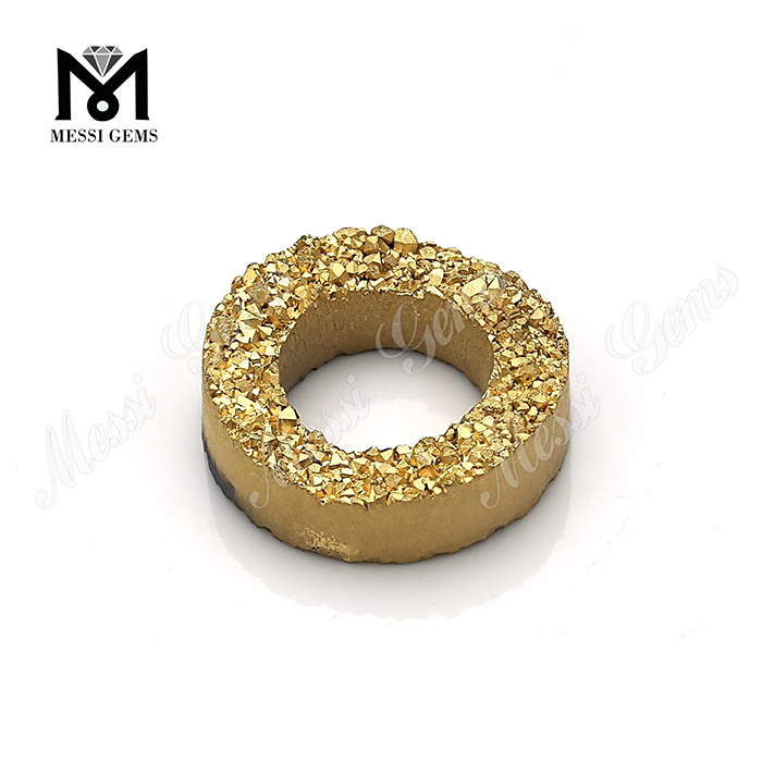 Piedras preciosas sueltas Piedra de ágata 24k Oro Cuentas de ágata Duzy