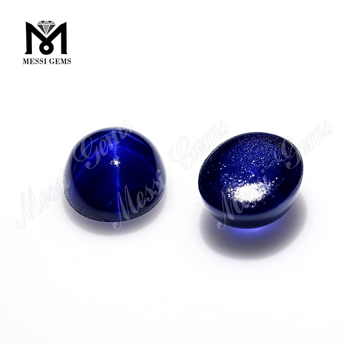 Zafiro Sintético 6x8mm Cabujón Oval Zafiro Estrella Azul