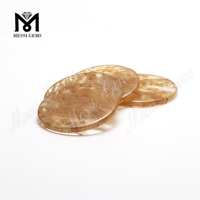 Piedra preciosa de cristal de cuarzo rutilado superior e inferior plana de 30 mm