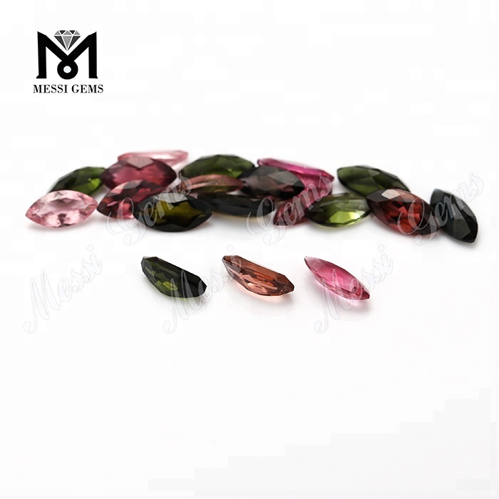 Fabricante mayorista Natural Multi Tourmaline 5 x 10 mm Marquise Cut Gemstone