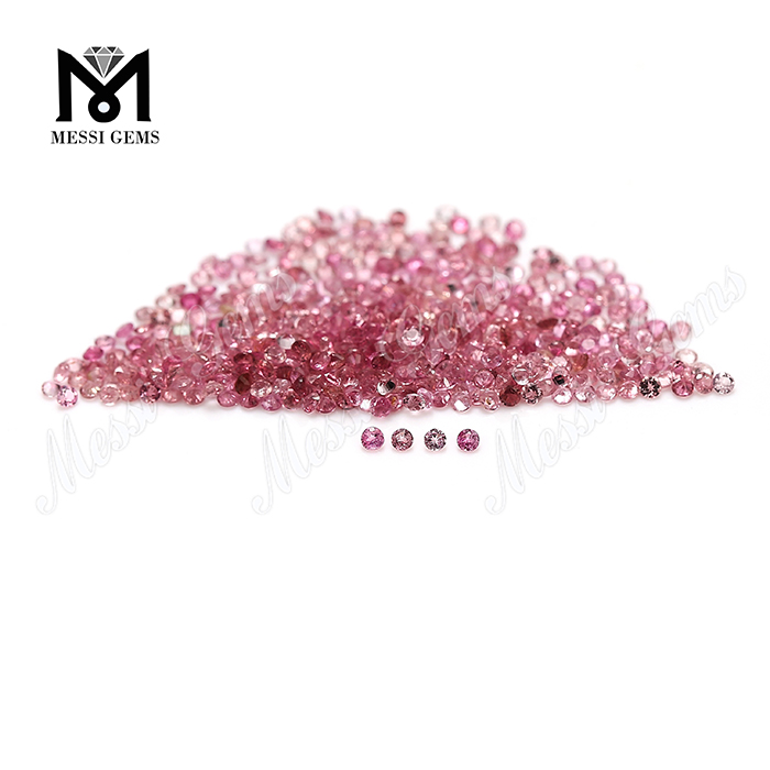 Turmalina rosa natural de 1,4 mm de corte brillante redondo a precio de fábrica