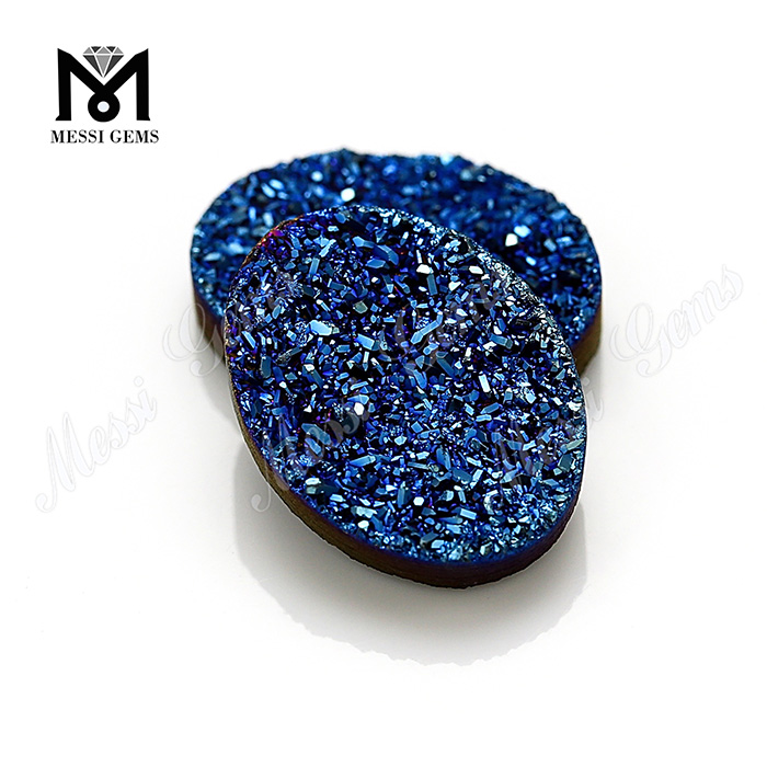 Ágata Druzy Cabujón Chapado Druzy Ágata Forma ovalada Druzy Ágata Cuentas