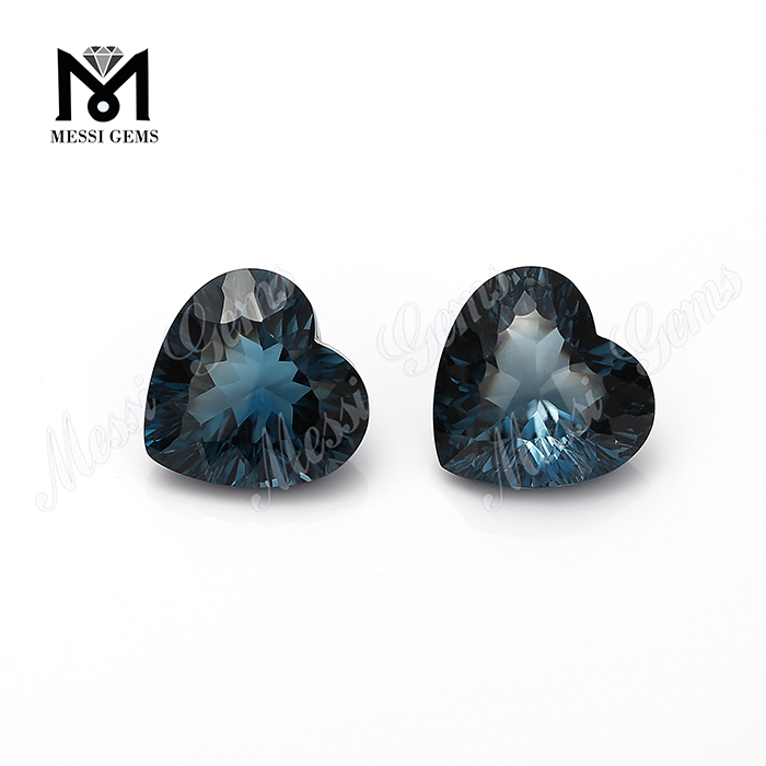 Piedras sueltas naturales de 6x6 mm con corte de corazón, precio de gemas de topacio azul de Londres