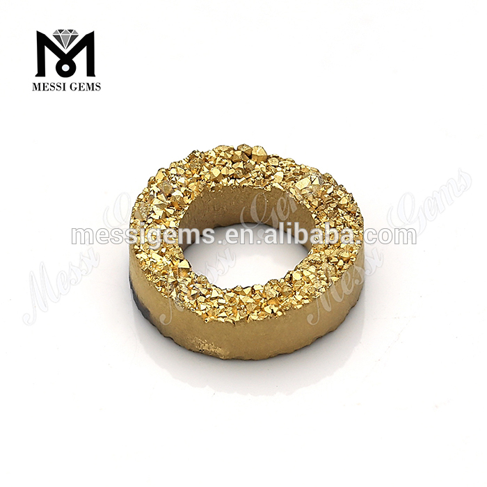 Neumático (neumático) Forma Color dorado Natural Druzy Agate