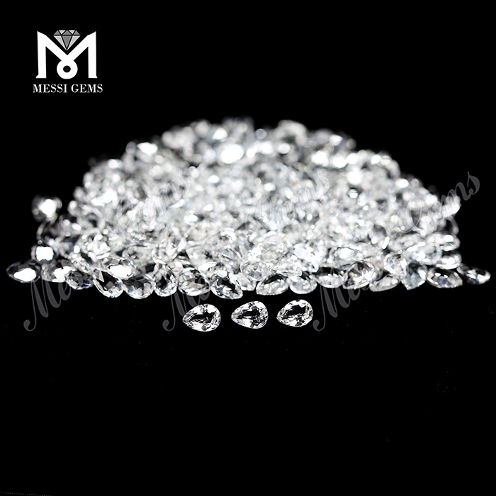 venta al por mayor forma de pera 3 * 4 gemas naturales topacio blanco