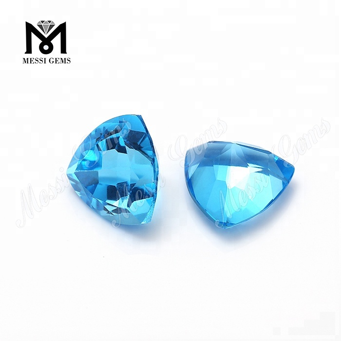 Piedra preciosa de topacio azul natural con forma de billón de calidad superior de cristal azul a precio de fábrica