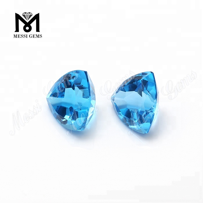 Piedra preciosa de topacio azul natural con forma de billón de calidad superior de cristal azul a precio de fábrica