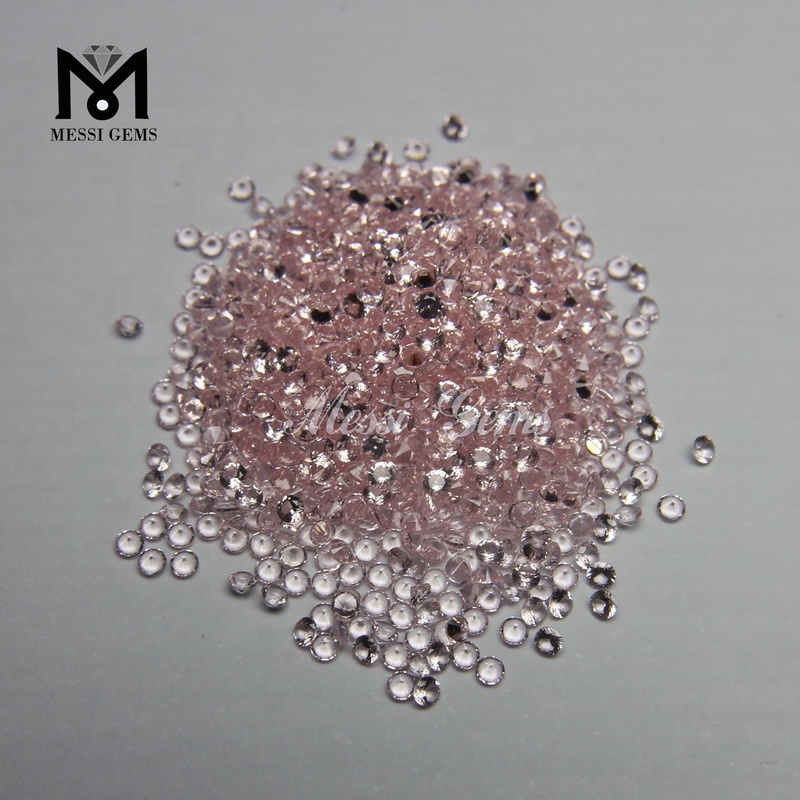 Fábrica de Wuzhou, forma redonda suelta, 1,5 mm, rosa transparente, nano gemas, piedra