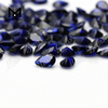 Precio al por mayor Corte de pera 7 x 10 mm 34 # Piedra de corindón sintético de zafiro azul