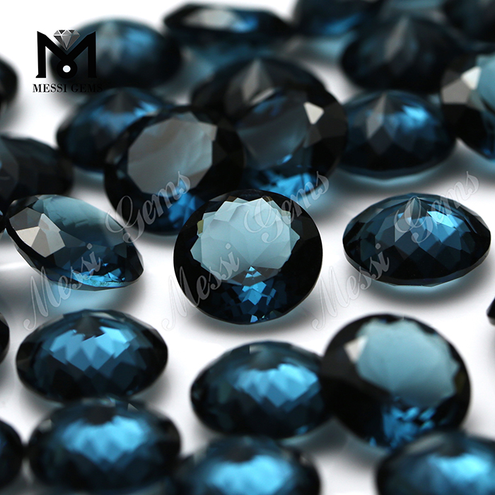 Piedras de cristal facetado esmeralda azul para joyería.