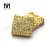 Druzy de geoda al por mayor de 14 mm Druzy de forma cuadrada de oro de 24 quilates