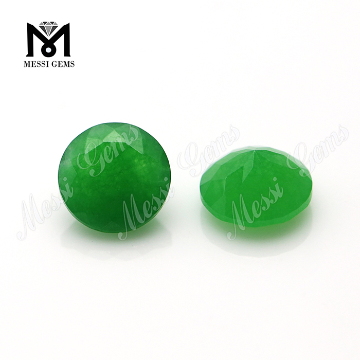 Gran oferta, jade facetado redondo de 8mm, jade verde natural suelto