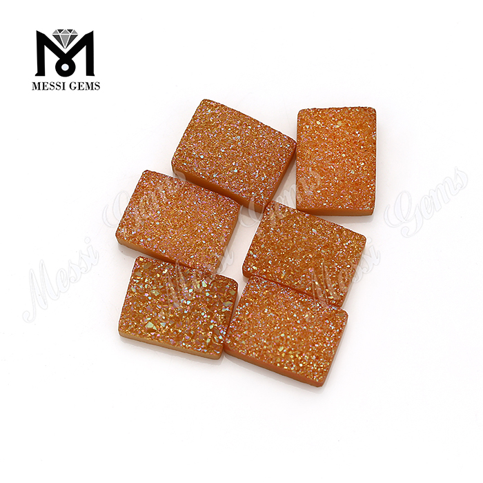 Piedra Druzy chapada en baguette de piedra de ágata de color ámbar al por mayor