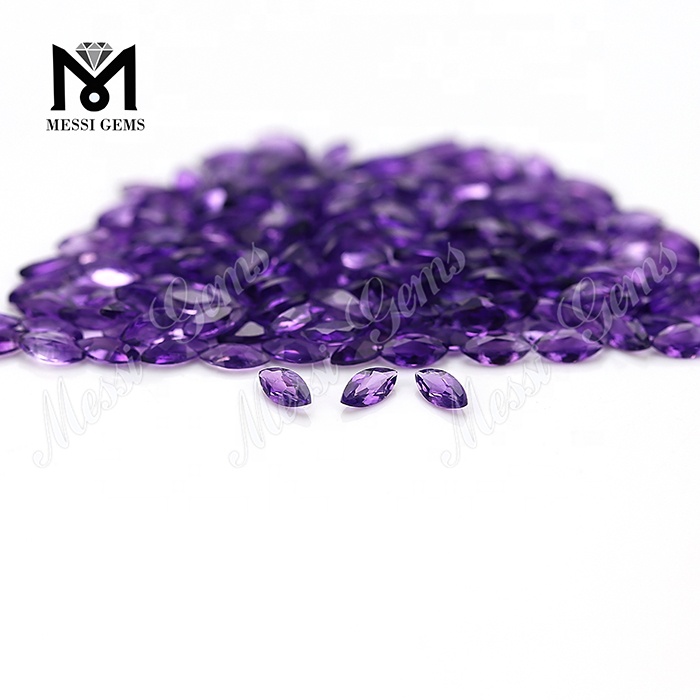 Precio de piedras de amatista natural pequeña de corte marquise barato de 2,5*5mm