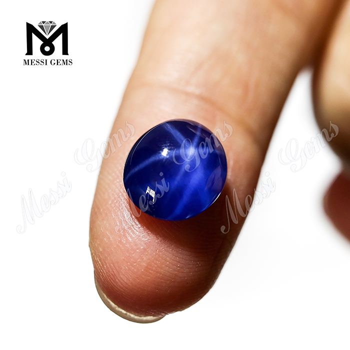 Zafiro Sintético 6x8mm Cabujón Oval Zafiro Estrella Azul