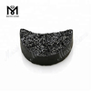 Piedra de moda de ágata druzy negra con forma de luna para colgante