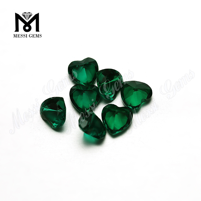 Precio de esmeralda en forma de corazón esmeralda creada al por mayor por quilate